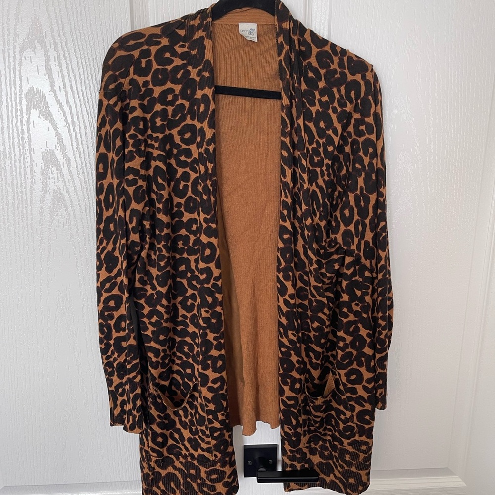 Leopard Cardigan Plus Size